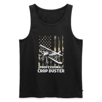 crop dusting American flag, cropdusting - Männer Premium Bio Tank Top - Schwarz - Vorne - Michal (187cm)