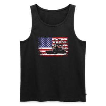 airboat american flag - Männer Premium Bio Tank Top - Schwarz - Vorne - Michal (187cm)