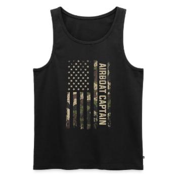 airboat american flag - Männer Premium Bio Tank Top - Schwarz - Vorne - Michal (187cm)