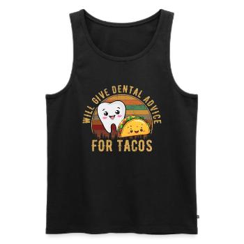 i will give dental advice for tacos, Dentist - Männer Premium Bio Tank Top - Schwarz - Vorne - Michal (187cm)