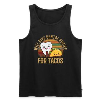 i will give dental advice for tacos, Dentist - Männer Premium Bio Tank Top - Schwarz - Vorne - Michal (187cm)