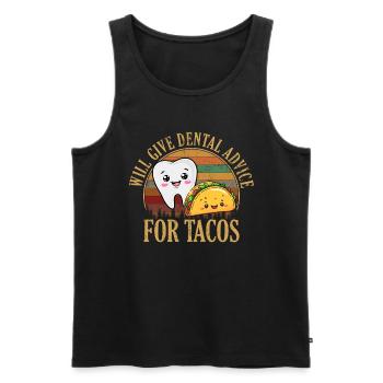 i will give dental advice for tacos, Dentist - Männer Premium Bio Tank Top - Schwarz - Vorne - Michal (187cm)