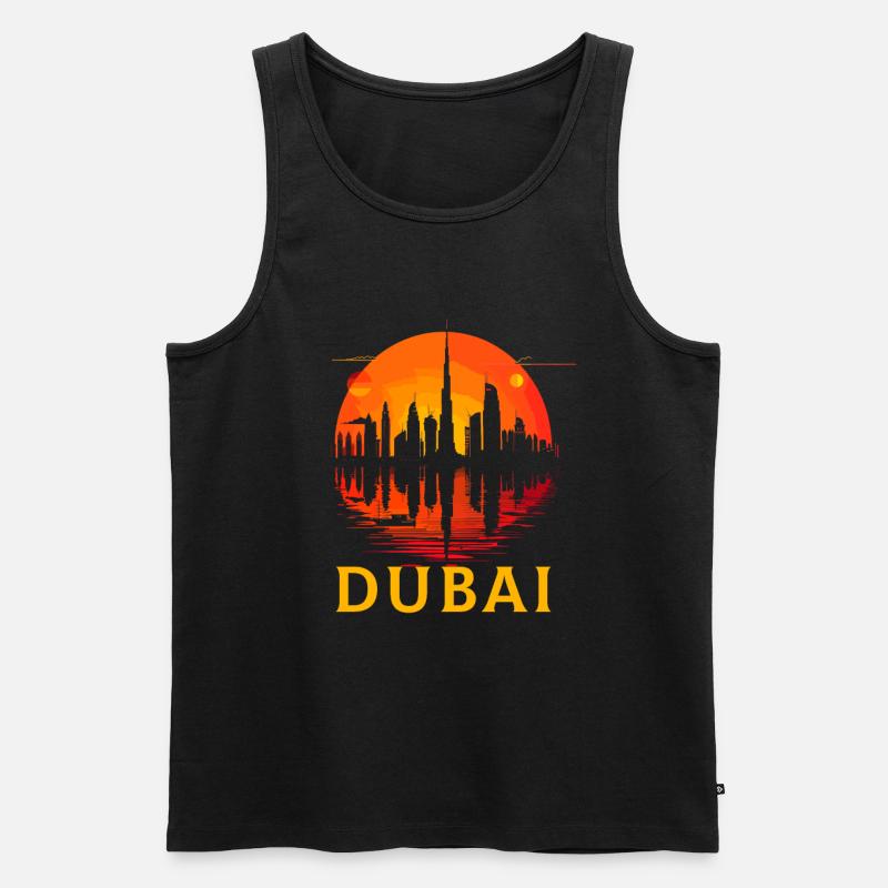 Dubai Skyline Arab Emirates - Männer Premium Bio Tank Top - Schwarz