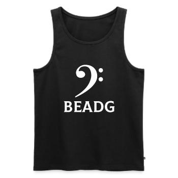 BEADG Bass Clef - Männer Premium Bio Tank Top - Schwarz - Vorne - Michal (187cm)