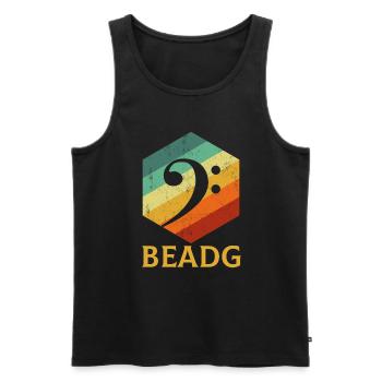 BEADG Bass Clef - Männer Premium Bio Tank Top - Schwarz - Vorne - Michal (187cm)