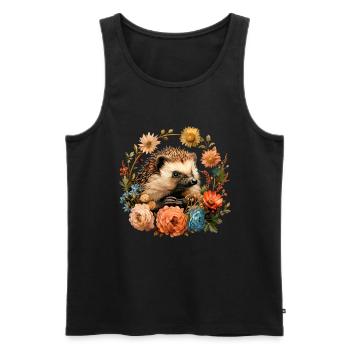 Hedgehugs Cute Hedgehog - Männer Premium Bio Tank Top - Schwarz - Vorne - AI Model Male 178 light (178cm)