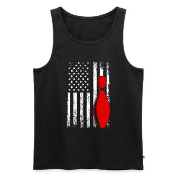 bowling american flag bowling - Männer Premium Bio Tank Top - Schwarz - Vorne - Michal (187cm)