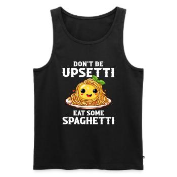 Don't Be Upsetti Eat Some Spaghetti italian lover - Männer Premium Bio Tank Top - Schwarz - Vorne - Michal (187cm)
