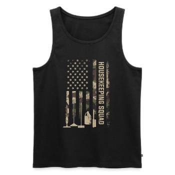 Housekeeping cleaning lover, housekeeper - Männer Premium Bio Tank Top - Schwarz - Vorne - Michal (187cm)