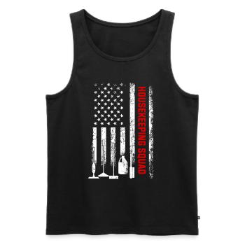 Housekeeping cleaning lover, housekeeper - Männer Premium Bio Tank Top - Schwarz - Vorne - Michal (187cm)