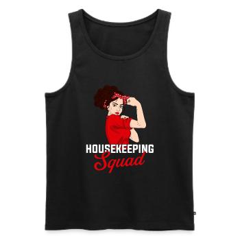 Housekeeping cleaning lover, housekeeper - Männer Premium Bio Tank Top - Schwarz - Vorne - Michal (187cm)