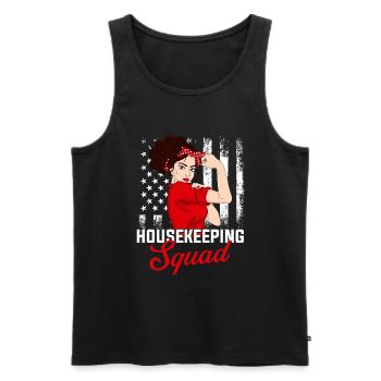 Housekeeping cleaning lover, housekeeper - Männer Premium Bio Tank Top - Schwarz - Vorne - Michal (187cm)