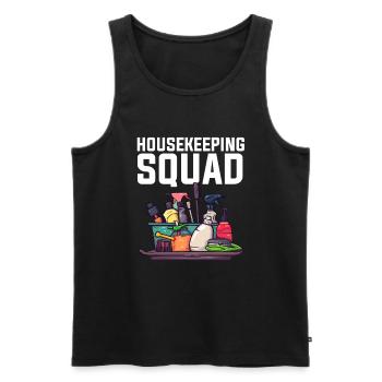 Housekeeping cleaning lover, housekeeper - Männer Premium Bio Tank Top - Schwarz - Vorne - Michal (187cm)