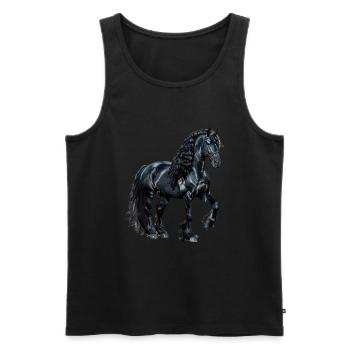 friesian horse - Männer Premium Bio Tank Top - Schwarz - Vorne - Michal (187cm)