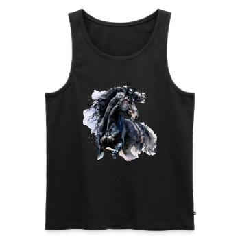friesian horse - Männer Premium Bio Tank Top - Schwarz - Vorne - Michal (187cm)