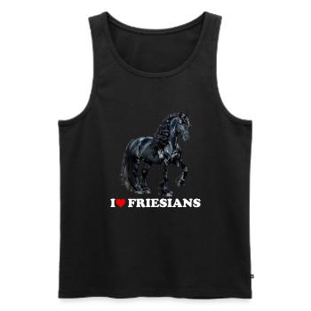 friesian horse - Männer Premium Bio Tank Top - Schwarz - Vorne - Michal (187cm)