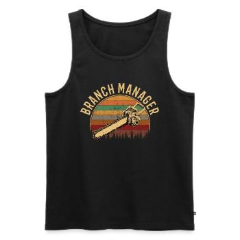 chainsaw logger lumberjack arborist - Männer Premium Bio Tank Top - Schwarz - Vorne - AI Model Male 178 light (178cm)