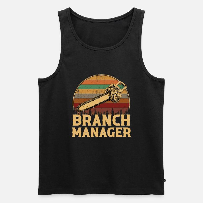 chainsaw logger lumberjack arborist - Männer Premium Bio Tank Top - Schwarz