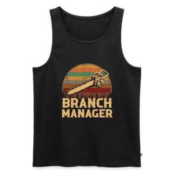 chainsaw logger lumberjack arborist - Männer Premium Bio Tank Top - Schwarz - Vorne - AI Model Male 178 light (178cm)