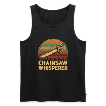 chainsaw logger lumberjack arborist - Männer Premium Bio Tank Top - Schwarz - Vorne - AI Model Male 178 light (178cm)