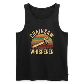 chainsaw logger lumberjack arborist - Männer Premium Bio Tank Top - Schwarz - Vorne - AI Model Male 178 light (178cm)