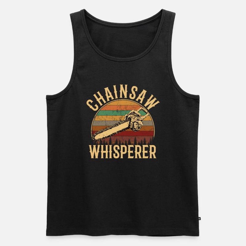 chainsaw logger lumberjack arborist - Männer Premium Bio Tank Top - Schwarz