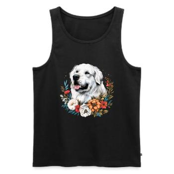 Great Pyrenees dog - Männer Premium Bio Tank Top - Schwarz - Vorne - AI Model Male 178 light (178cm)