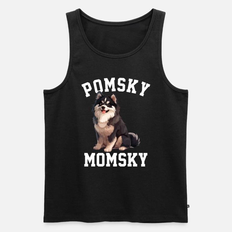 Pomsky Momsky dog - Männer Premium Bio Tank Top - Schwarz