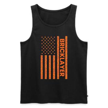 Bricklayer American Flag, brickmason brick masonry - Männer Premium Bio Tank Top - Schwarz - Vorne - AI Model Male 178 light (178cm)