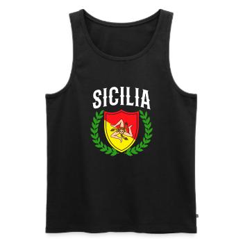 Sicilia Italia, sicilian - Männer Premium Bio Tank Top - Schwarz - Vorne - AI Model Male 178 light (178cm)