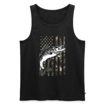 Walleye camo American flag - Männer Premium Bio Tank Top - Schwarz - Vorne - Michal (187cm)