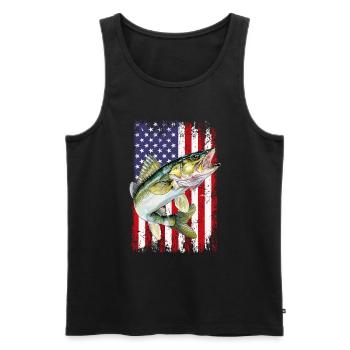 Walleye camo American flag - Männer Premium Bio Tank Top - Schwarz - Vorne - Michal (187cm)