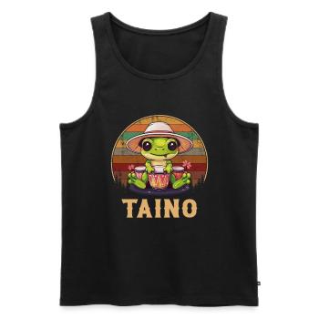 Puerto rican coqui frog taino - Männer Premium Bio Tank Top - Schwarz - Vorne - Michal (187cm)