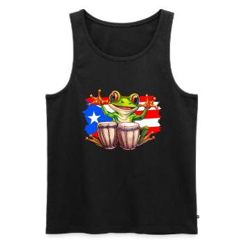 Puerto rican coqui frog taino - Männer Premium Bio Tank Top - Schwarz - Vorne - Michal (187cm)