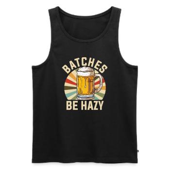Batches Be Hazy, craftbeer, brewing - Männer Premium Bio Tank Top - Schwarz - Vorne - Michal (187cm)