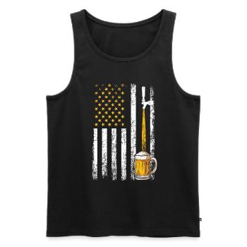 Crafbeer american flag, brewing - Männer Premium Bio Tank Top - Schwarz - Vorne - Michal (187cm)