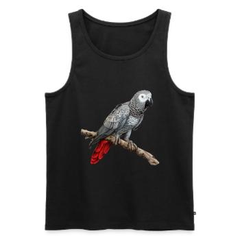 african grey parrot - Männer Premium Bio Tank Top - Schwarz - Vorne - AI Model Male 178 light (178cm)