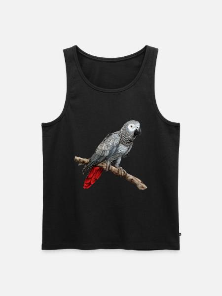 african grey parrot - Männer Premium Bio Tank Top - Schwarz