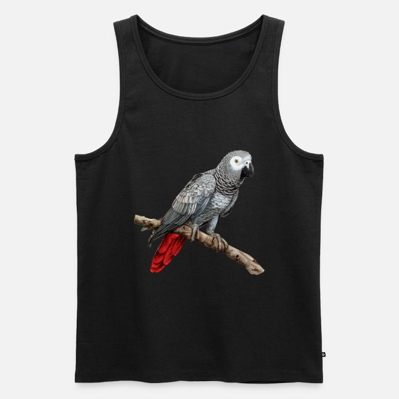 african grey parrot - Männer Premium Bio Tank Top - Schwarz
