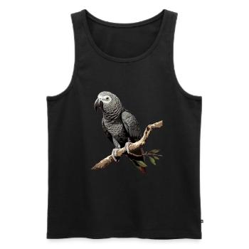 african grey parrot - Männer Premium Bio Tank Top - Schwarz - Vorne - AI Model Male 178 light (178cm)