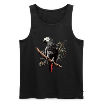 african grey parrot - Männer Premium Bio Tank Top - Schwarz - Vorne - AI Model Male 178 light (178cm)