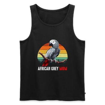 african grey parrot - Männer Premium Bio Tank Top - Schwarz - Vorne - AI Model Male 178 light (178cm)