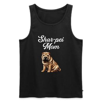 Chinese dog Shar-Pei mom - Männer Premium Bio Tank Top - Schwarz - Vorne - AI Model Male 178 light (178cm)