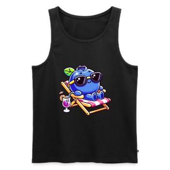 blueberry whisperer, blueberry - Männer Premium Bio Tank Top - Schwarz - Vorne - Michal (187cm)