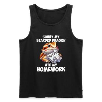bearded dragon ate my homework, reptile bearded - Männer Premium Bio Tank Top - Schwarz - Vorne - AI Model Male 178 light (178cm)