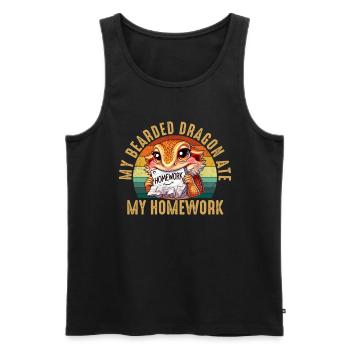 bearded dragon ate my homework, reptile bearded - Männer Premium Bio Tank Top - Schwarz - Vorne - AI Model Male 178 light (178cm)