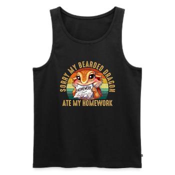 bearded dragon ate my homework, reptile bearded - Männer Premium Bio Tank Top - Schwarz - Vorne - AI Model Male 178 light (178cm)