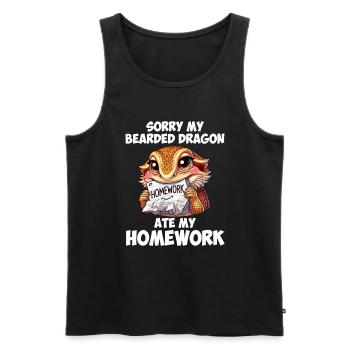 bearded dragon ate my homework, reptile bearded - Männer Premium Bio Tank Top - Schwarz - Vorne - AI Model Male 178 light (178cm)