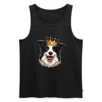 vintage Border Collie Dog - Männer Premium Bio Tank Top - Schwarz - Vorne - Michal (187cm)