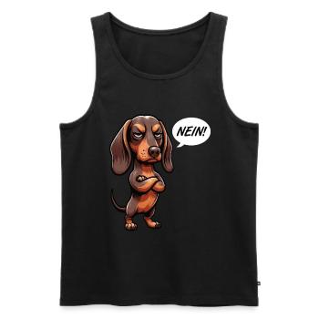 Nein Dackel Dackelbesitzer Dackelliebhaber Teckel - Männer Premium Bio Tank Top - Schwarz - Vorne - AI Model Male 178 light (178cm)